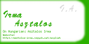 irma asztalos business card